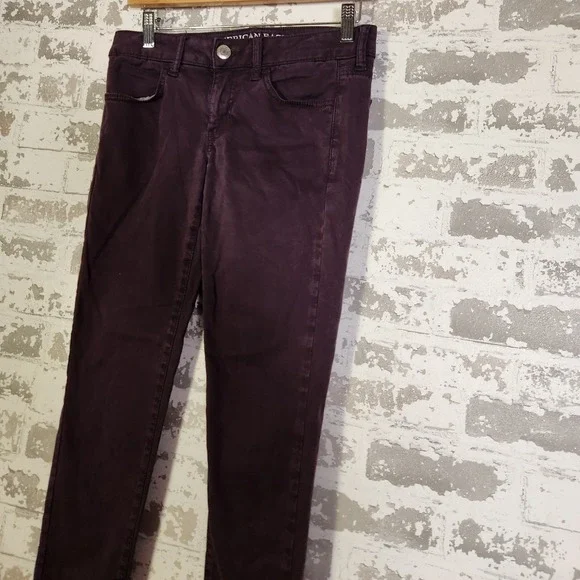 American Eagle Outfitters Jegging Women Plum Purple Super Stretch Size 4 Regular - Picture 5 of 16
